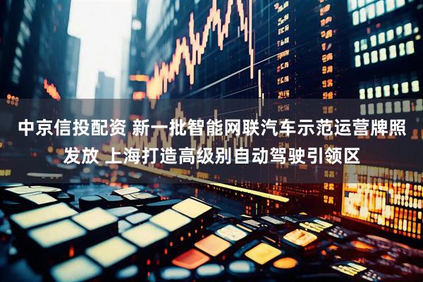 中京信投配资 新一批智能网联汽车示范运营牌照发放 上海打造高级别自动驾驶引领区